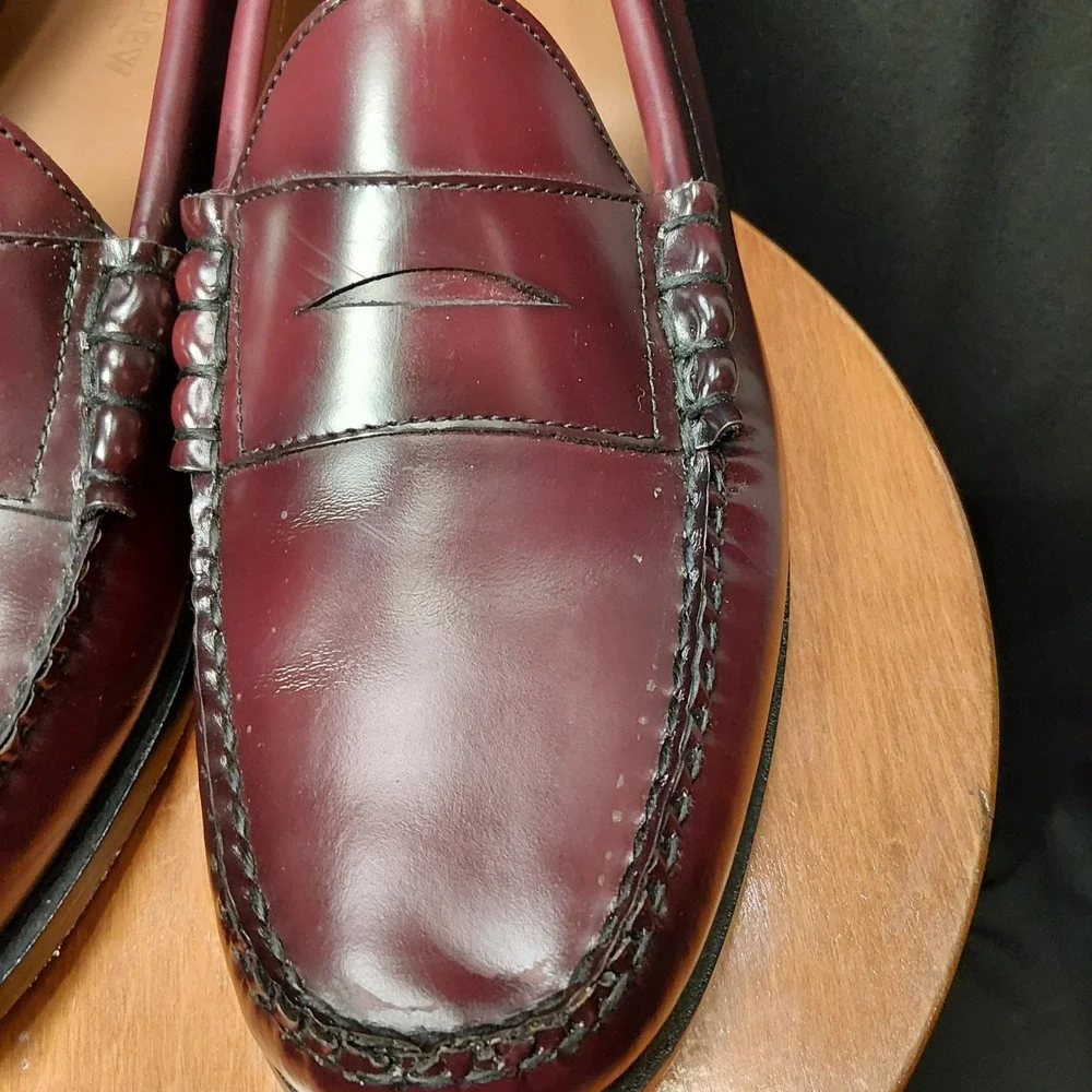 J.Crew Camden Penny Loafers Mens 13 Bordeaux Burgundy Leather BS114